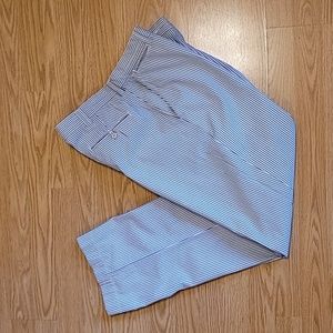 Polo Ralph Lauren Vintage Blue White Seersucker Flat Front Pants 36 x 30